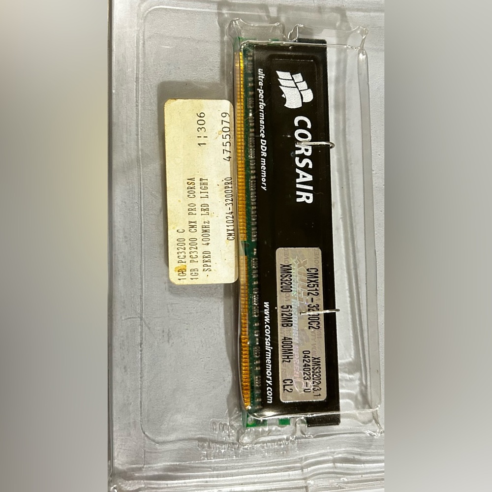 Corsair XMS3200 512MB DDR400 PC3200 CL2 DDR1 RAM New Sealed Retro Gaming PC - Picture 4 of 9